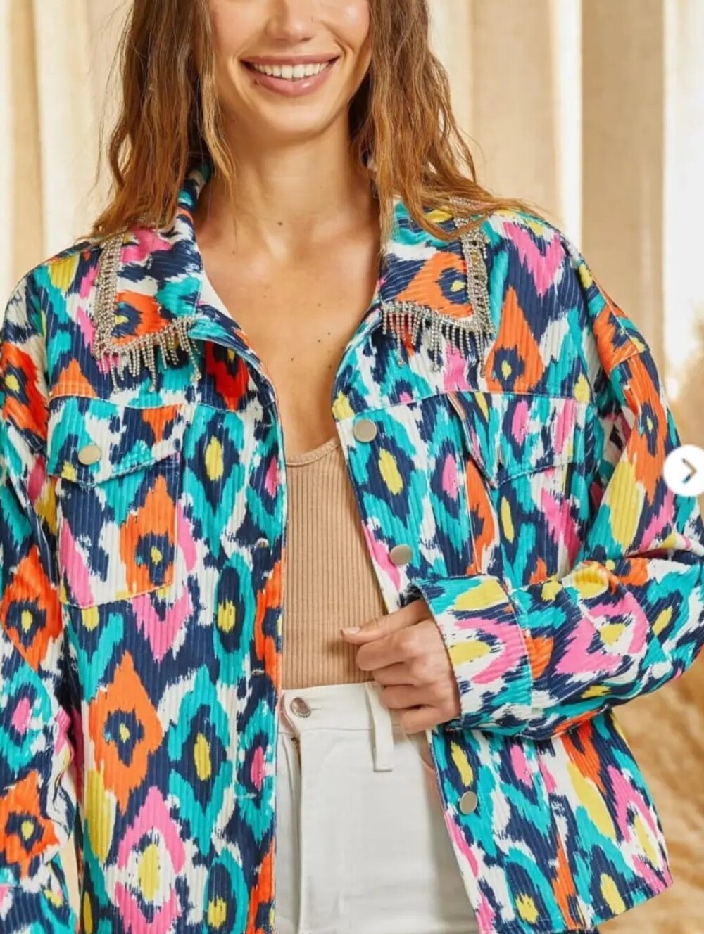 Savanna Jane, Aztec Blinged Button Down Jacket